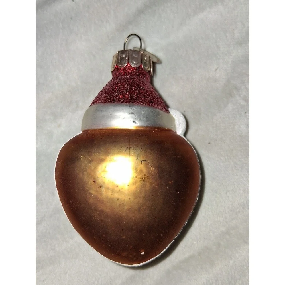 Celebrations by Radko Gingerbread Santa Peppermint Candy Glass Ornament Poland